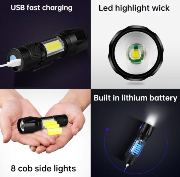 Pocket Size Led Chargeable Torch light - Image 4