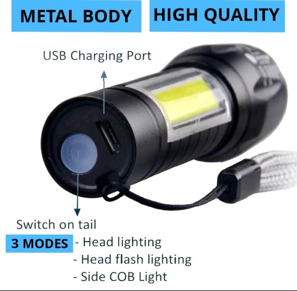 Pocket Size Led Chargeable Torch light - Image 3