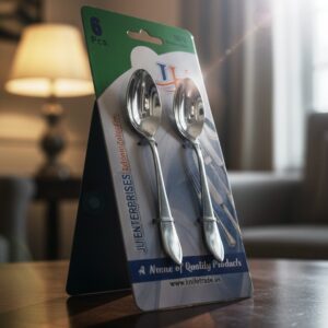 6-Piece Stainless Steel Durable 14-Gauge High Polished Tea Spoon Set by Wazirabad Handicrafts