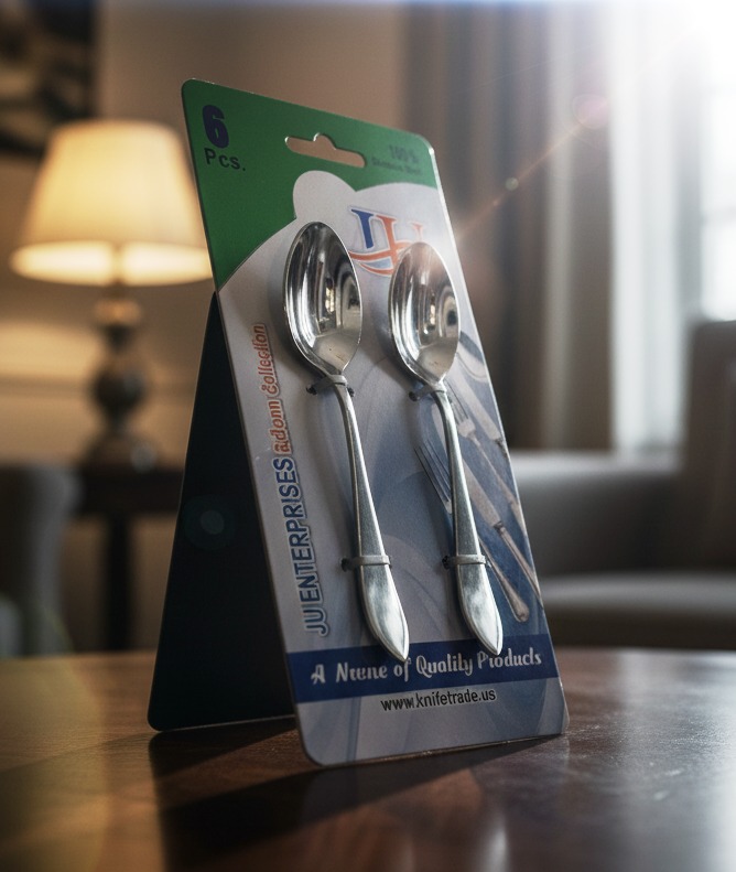 6-Piece Stainless Steel Durable 14-Gauge High Polished Tea Spoon Set by Wazirabad Handicrafts