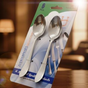 6 Pcs Stainless Steel Small Table Spoons Set, crafted from premium 14-gauge stainless steel