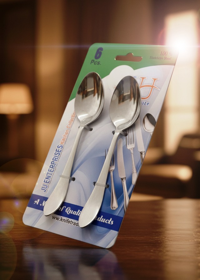 6 Pcs Stainless Steel Small Table Spoons Set, crafted from premium 14-gauge stainless steel