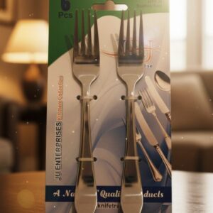6 Pcs Stainless Steel Forks Set, crafted from durable 14-gauge stainless steel for strength, elegance, and long-lasting shine. Built to resist rust and corrosion,